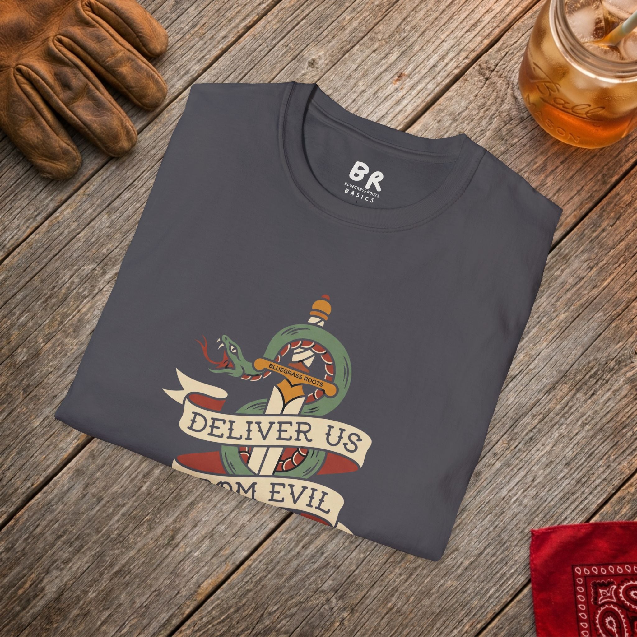 Deliver Us From Evil christian graphic tee