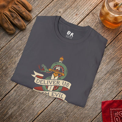 Deliver Us From Evil christian graphic tee
