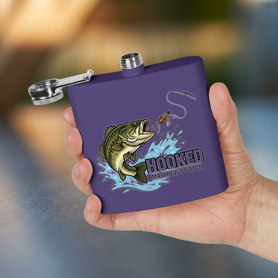 Hooked Fishing Flask — Personalized 6oz Whiskey Flask for Anglers