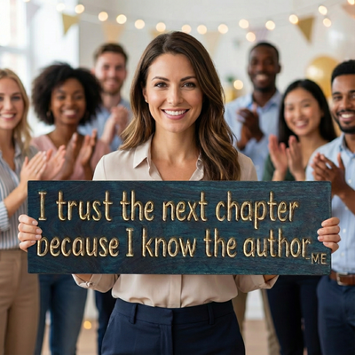 I Trust the Next Chapter Wooden Sign – Inspirational Wall Art