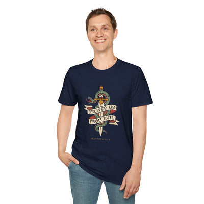 Deliver Us From Evil christian graphic tee