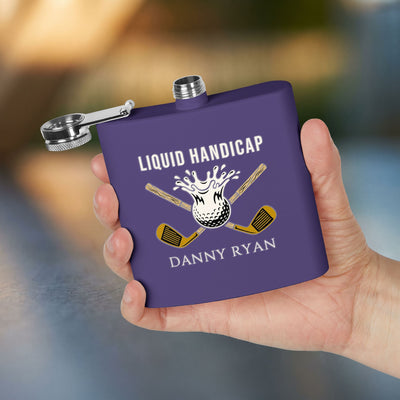 Liquid Handicap Golf Flask — Personalized 6oz Whiskey Flask for Golfers
