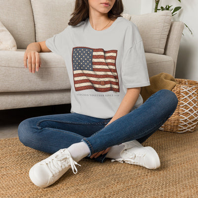 Quilted American flag shirt for women