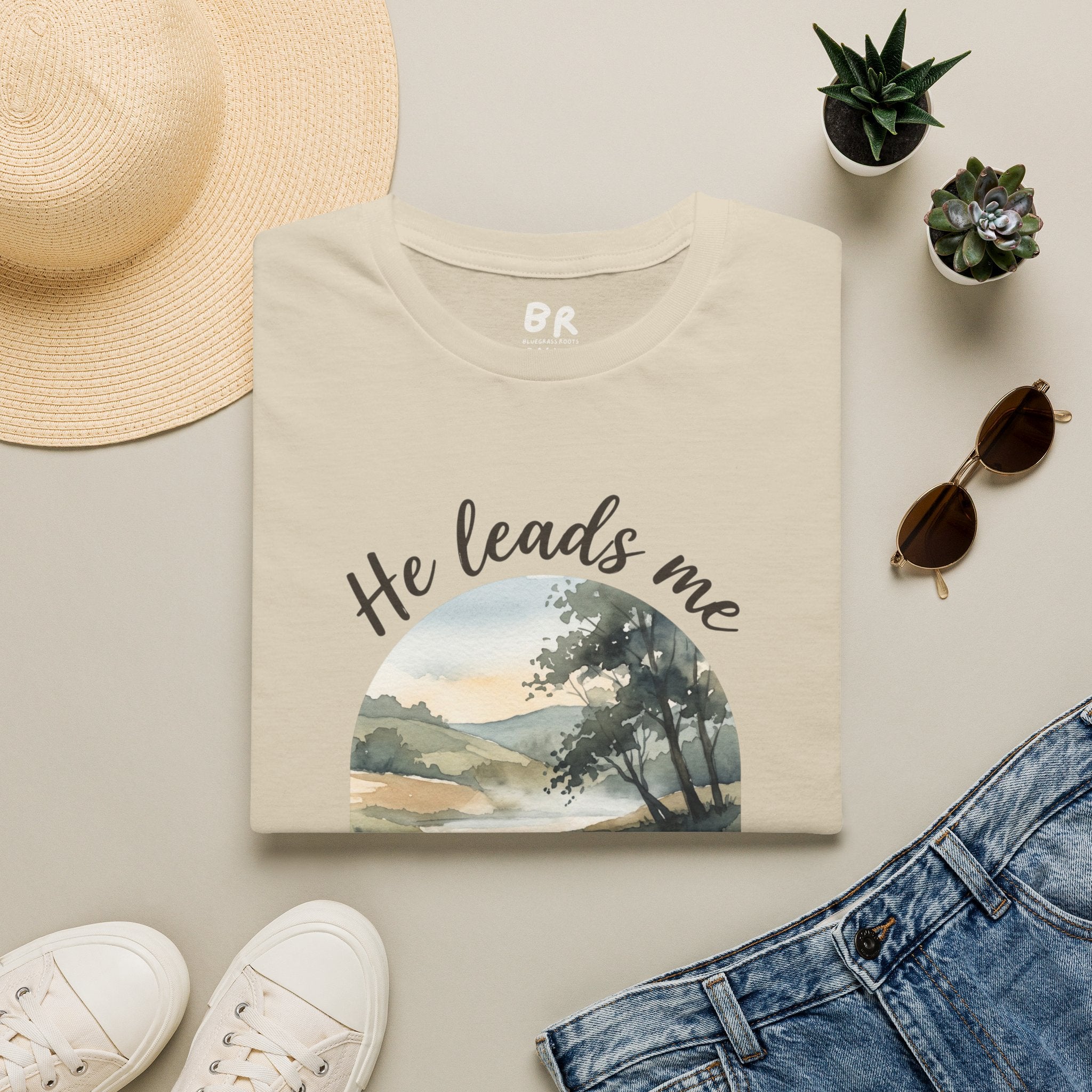 Psalm 23 Still Waters bible verse shirt in S