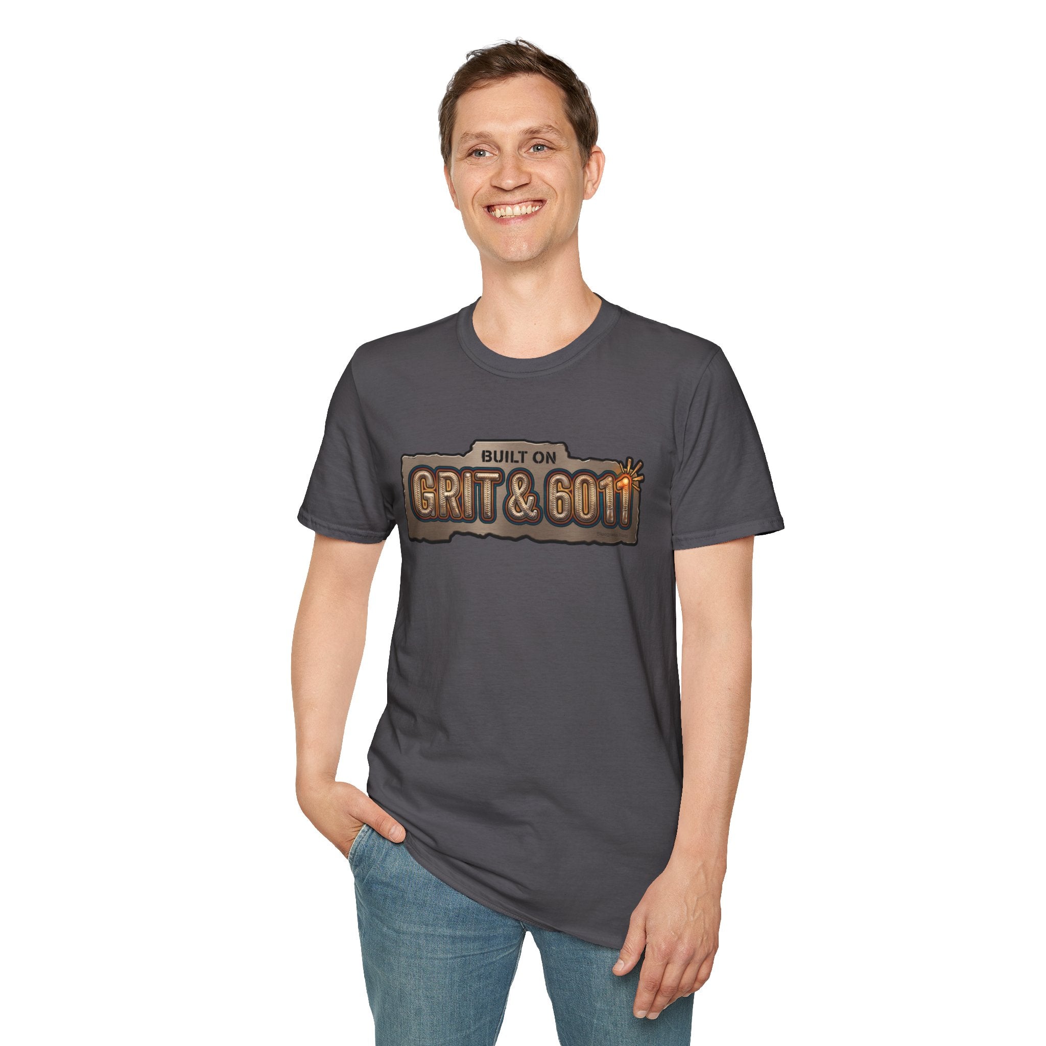 Built on Grit & 6011 welding shirt, Built on Grit & 6011 stick welder design