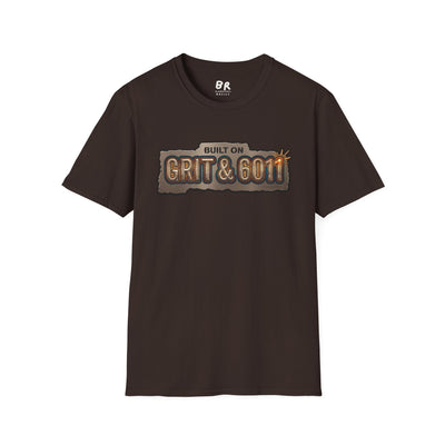 Built on Grit & 6011 welding shirt, Built on Grit & 6011 stick welder design