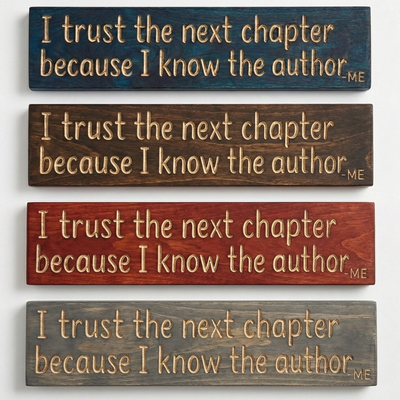 I Trust the Next Chapter Wooden Sign – Inspirational Wall Art