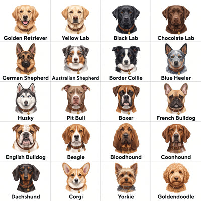 Choose your breed: 20 painted dog breeds for the personalized dog mug