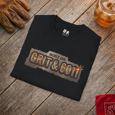Built on Grit & 6011 welding shirt, Built on Grit & 6011 stick welder design