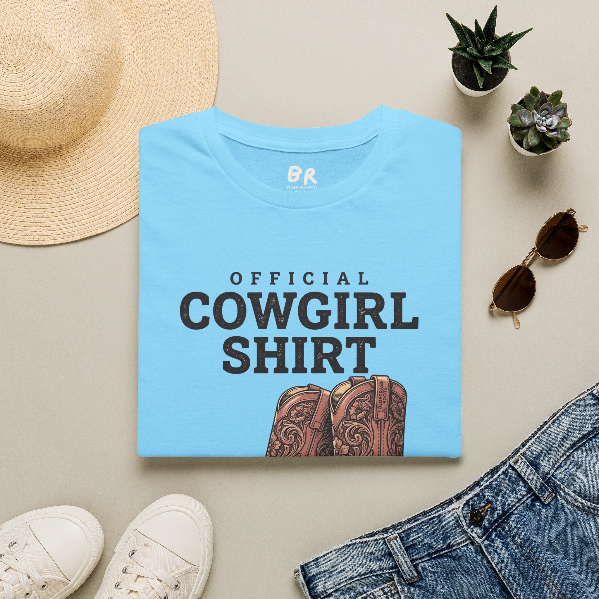 Official Cowgirl Shirt boots tee in S