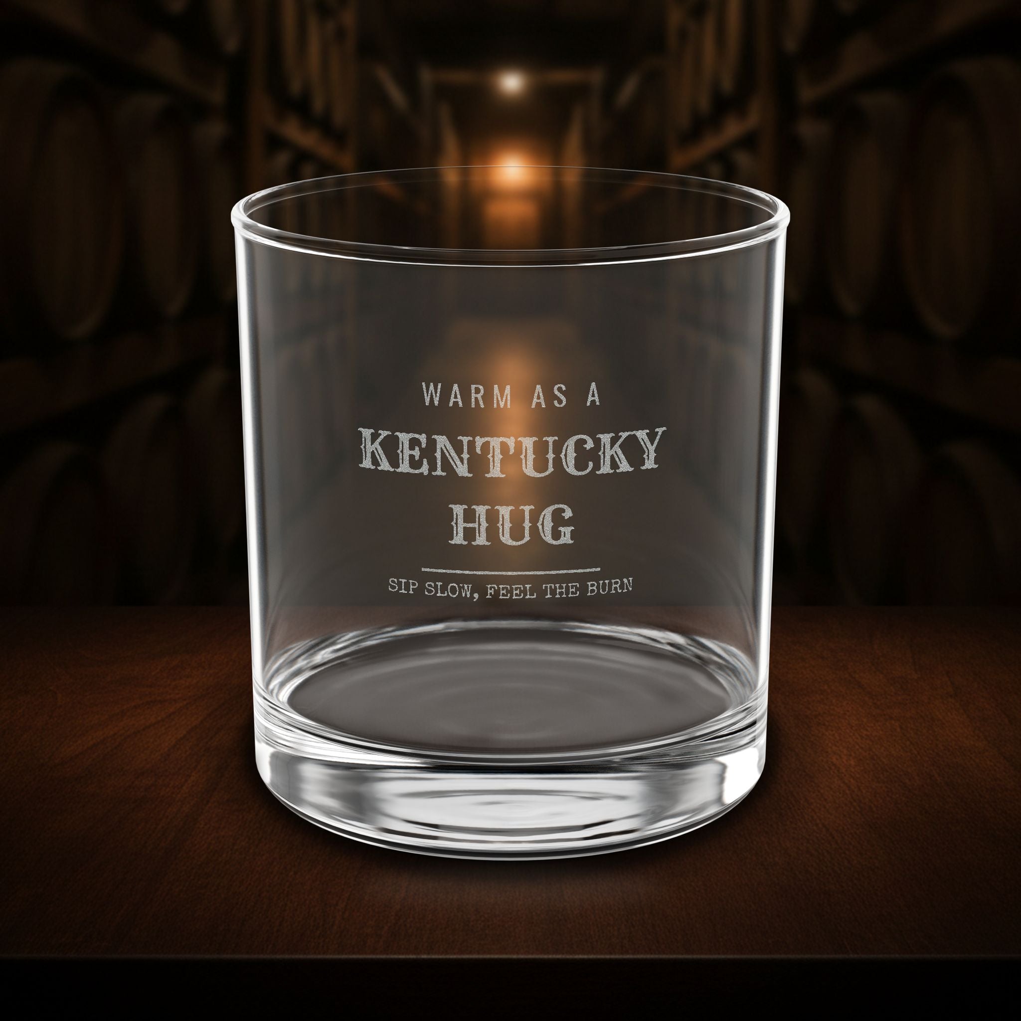 Warm as a Kentucky Hug – engraved whiskey glass – Bluegrass Gifts
