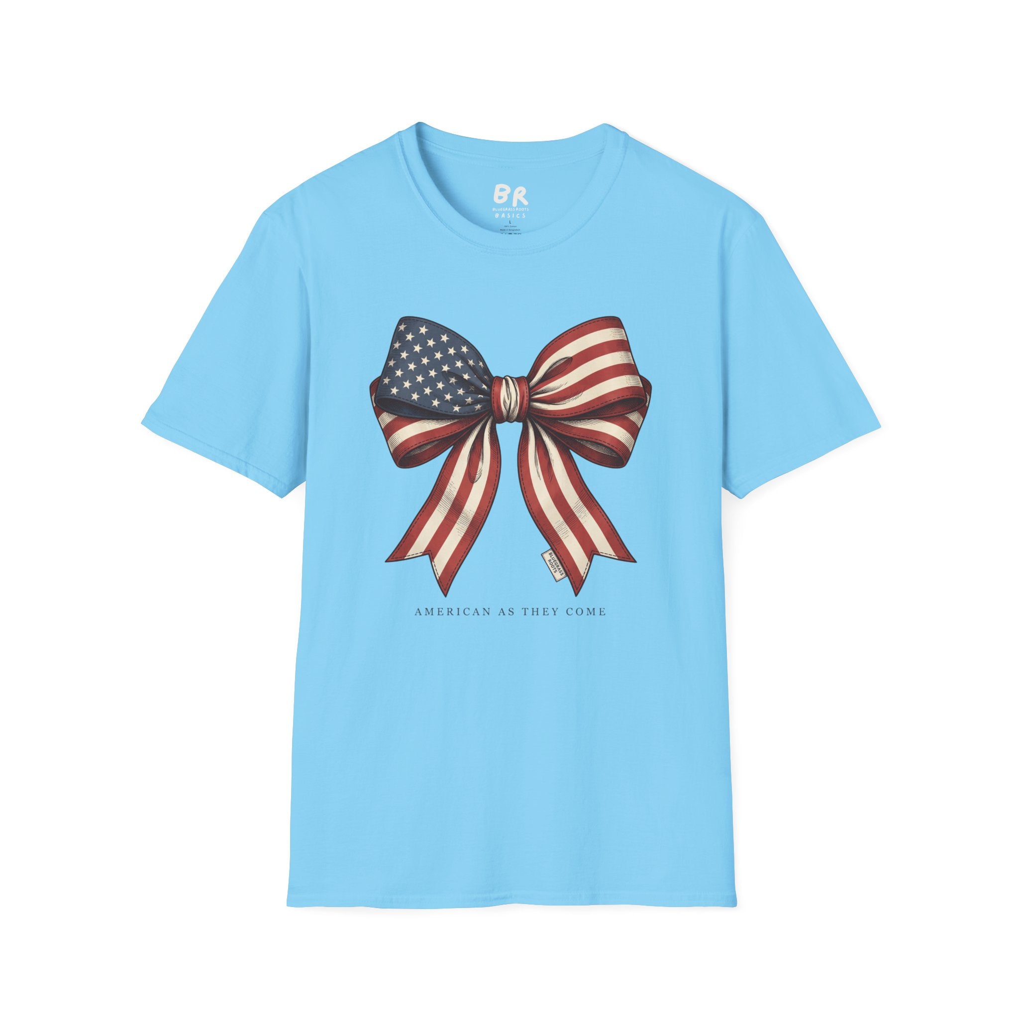American flag bow 4th of July shirt