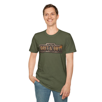 Built on Grit & 6011 welding shirt, Built on Grit & 6011 stick welder design
