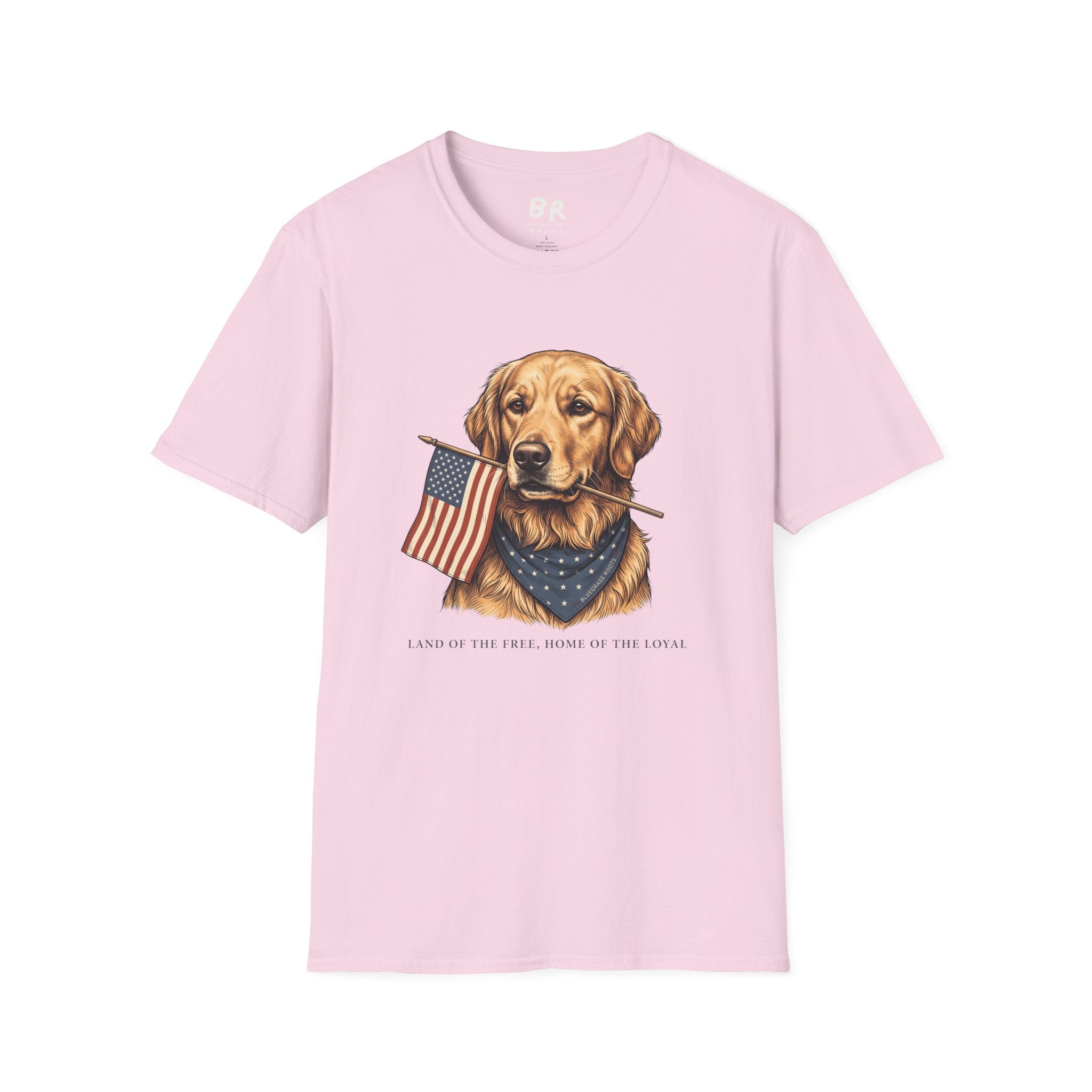 Golden retriever patriotic shirt for women