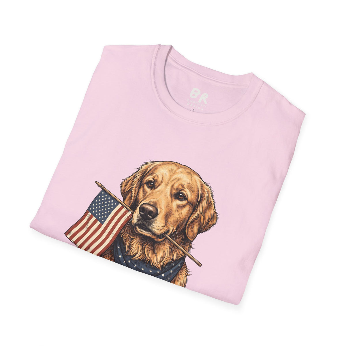 Golden retriever patriotic shirt for women
