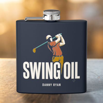 Swing Oil Golf Flask — Personalized 6oz Whiskey Flask