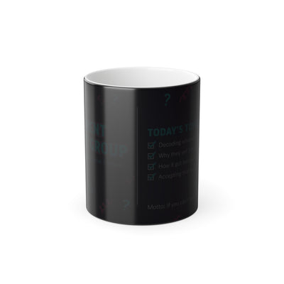 6–7 Parent Support Group Color-Changing Magic Mug for Moms - coffee mug styled on kitchen counter by Bluegrass Gifts