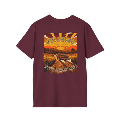 Bluegrass Roots | "Gone Country. Won't Be Right Back." Vintage Truck Sunset Graphic Tee