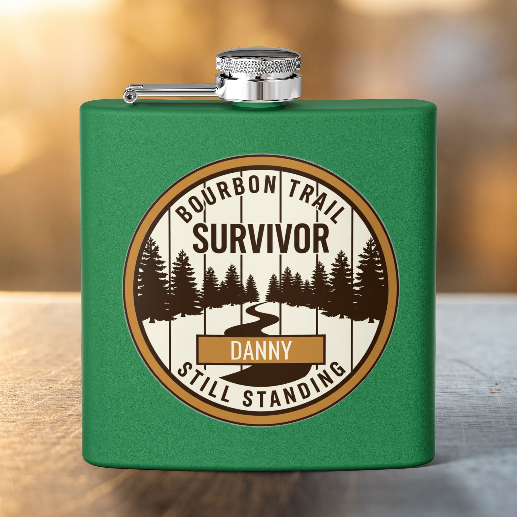 Bourbon Trail Survivor Flask — Personalized 6oz Bourbon Flask