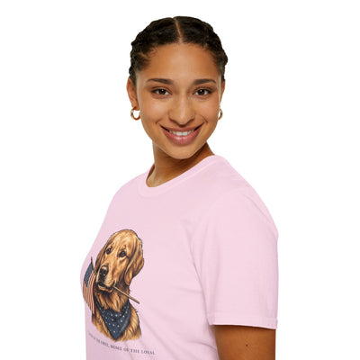 Golden retriever patriotic shirt for women