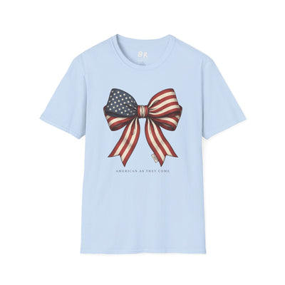 American flag bow 4th of July shirt
