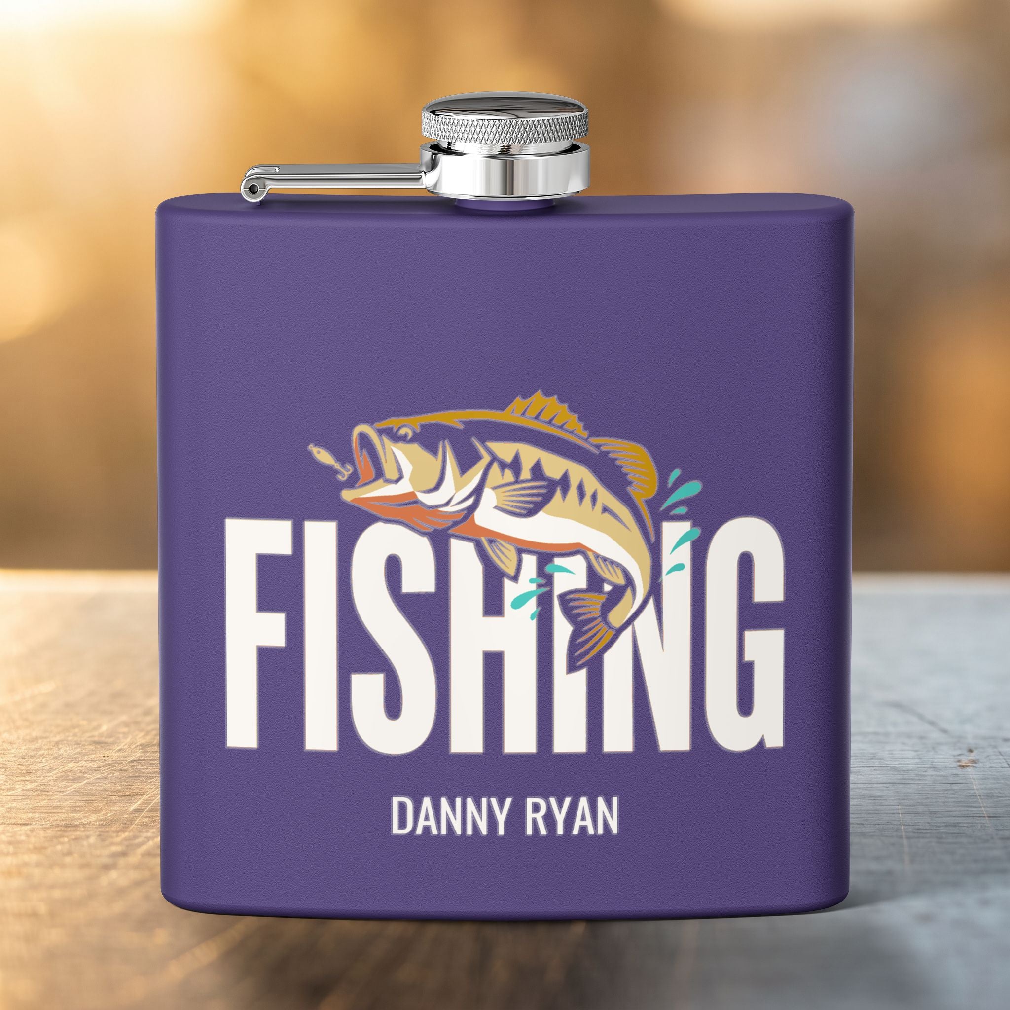 Fishing Flask — Personalized 6oz Whiskey Flask for Anglers
