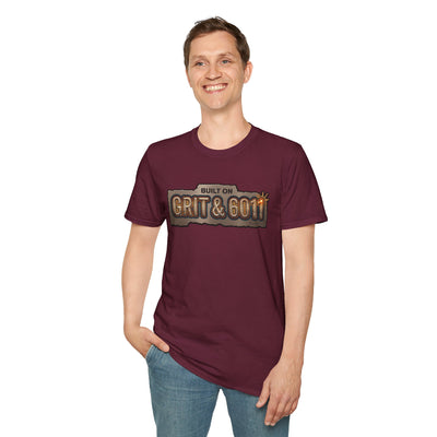 Built on Grit & 6011 welding shirt, Built on Grit & 6011 stick welder design