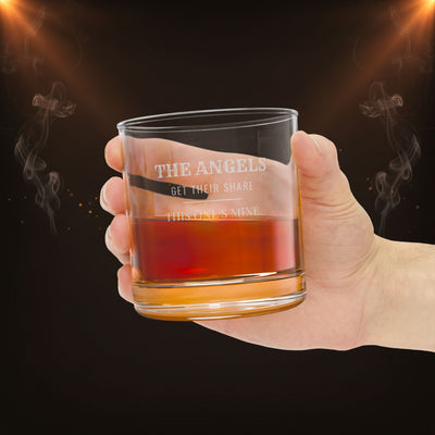 The Angel's Share – engraved whiskey glass, alternate view – Bluegrass Gifts