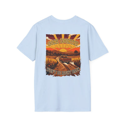 Bluegrass Roots | "Gone Country. Won't Be Right Back." Vintage Truck Sunset Graphic Tee