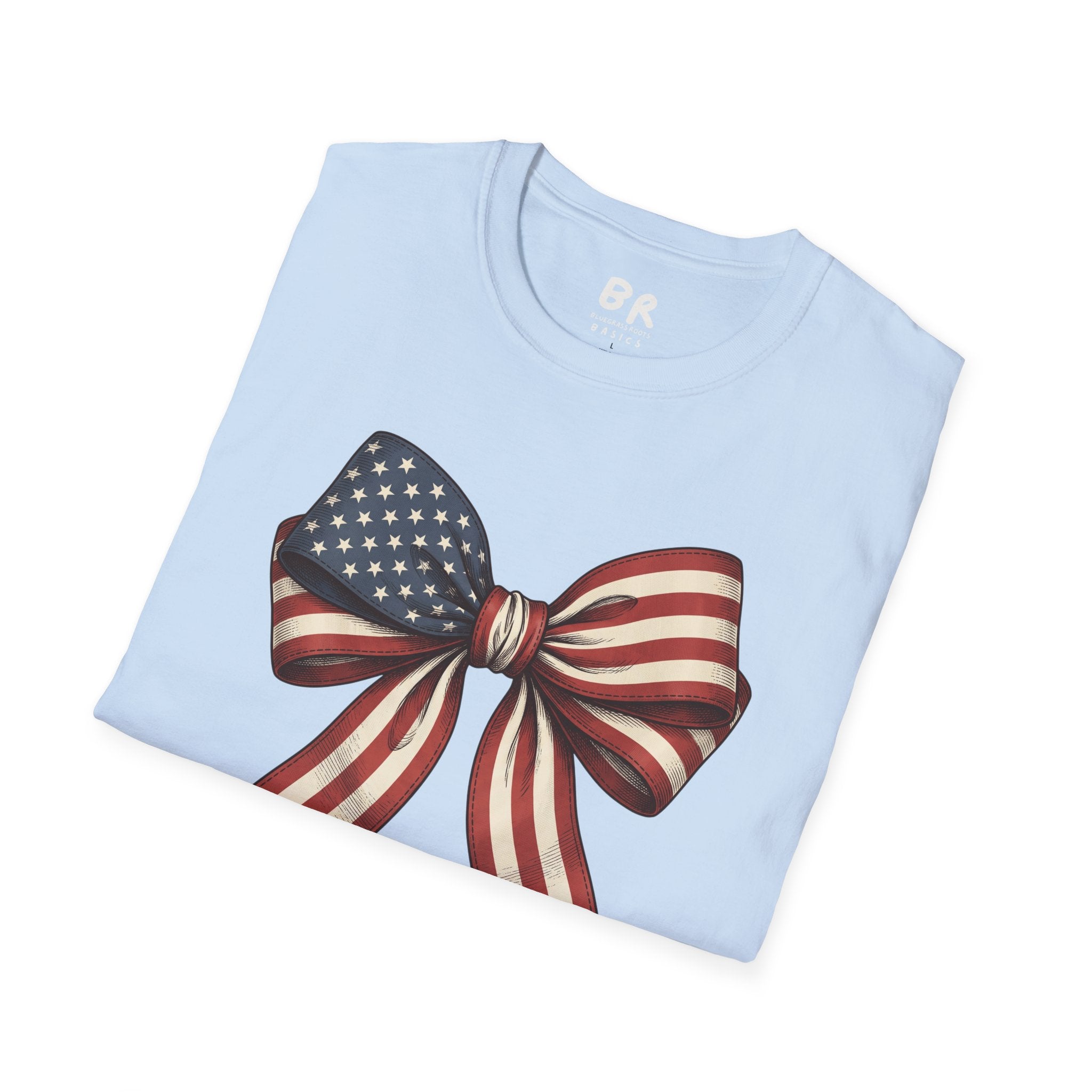 American flag bow 4th of July shirt