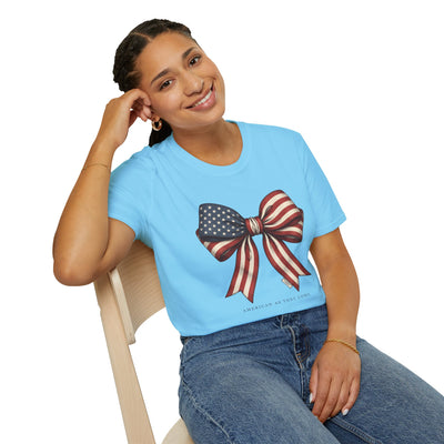 American flag bow 4th of July shirt