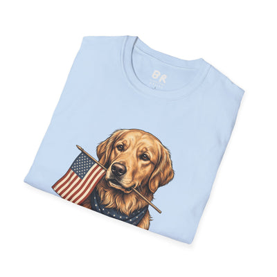 Golden retriever patriotic shirt for women