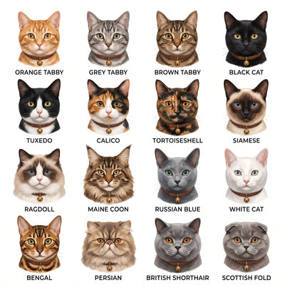 Choose your cat: 16 painted coats for the personalized cat mug