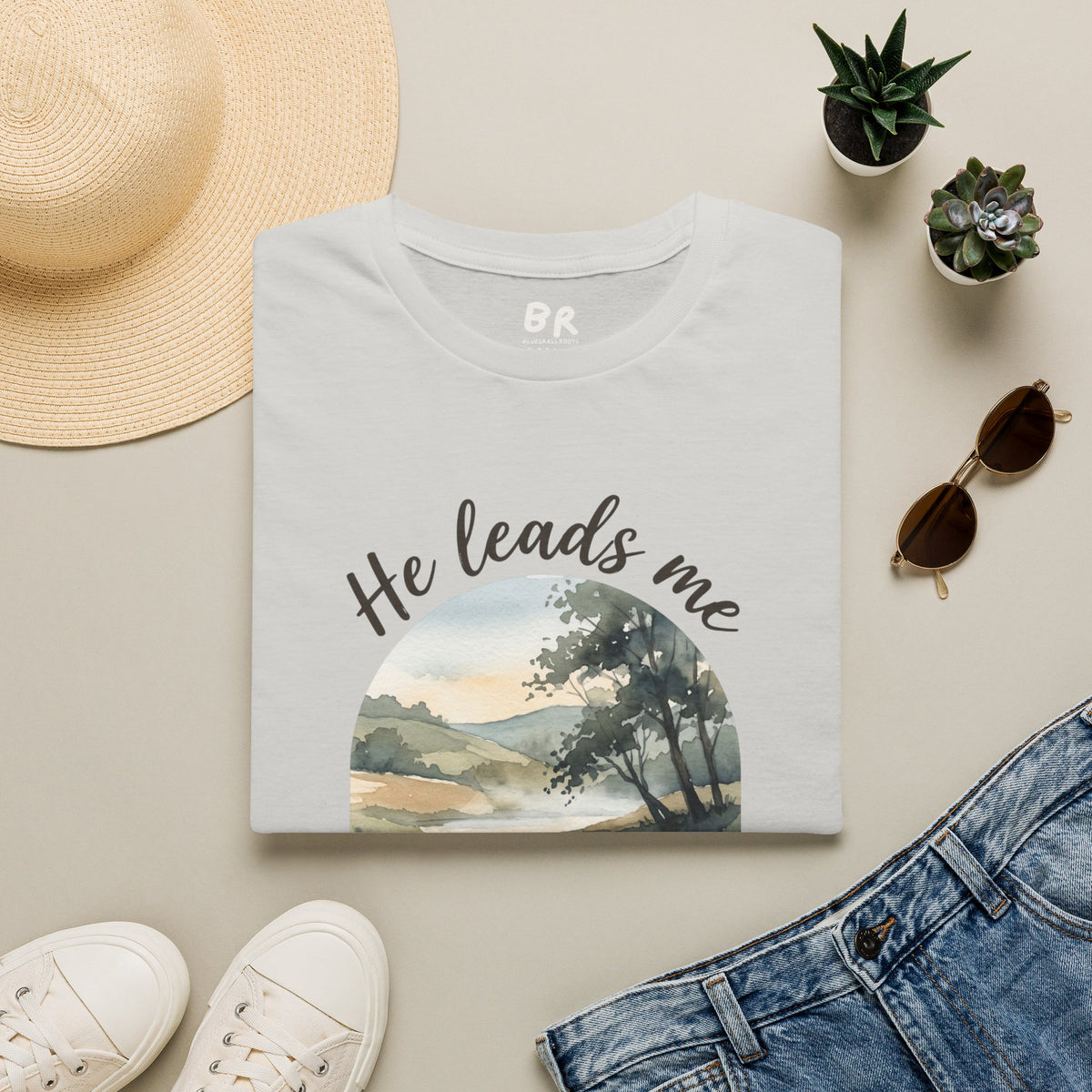 Psalm 23 Still Waters bible verse shirt in S