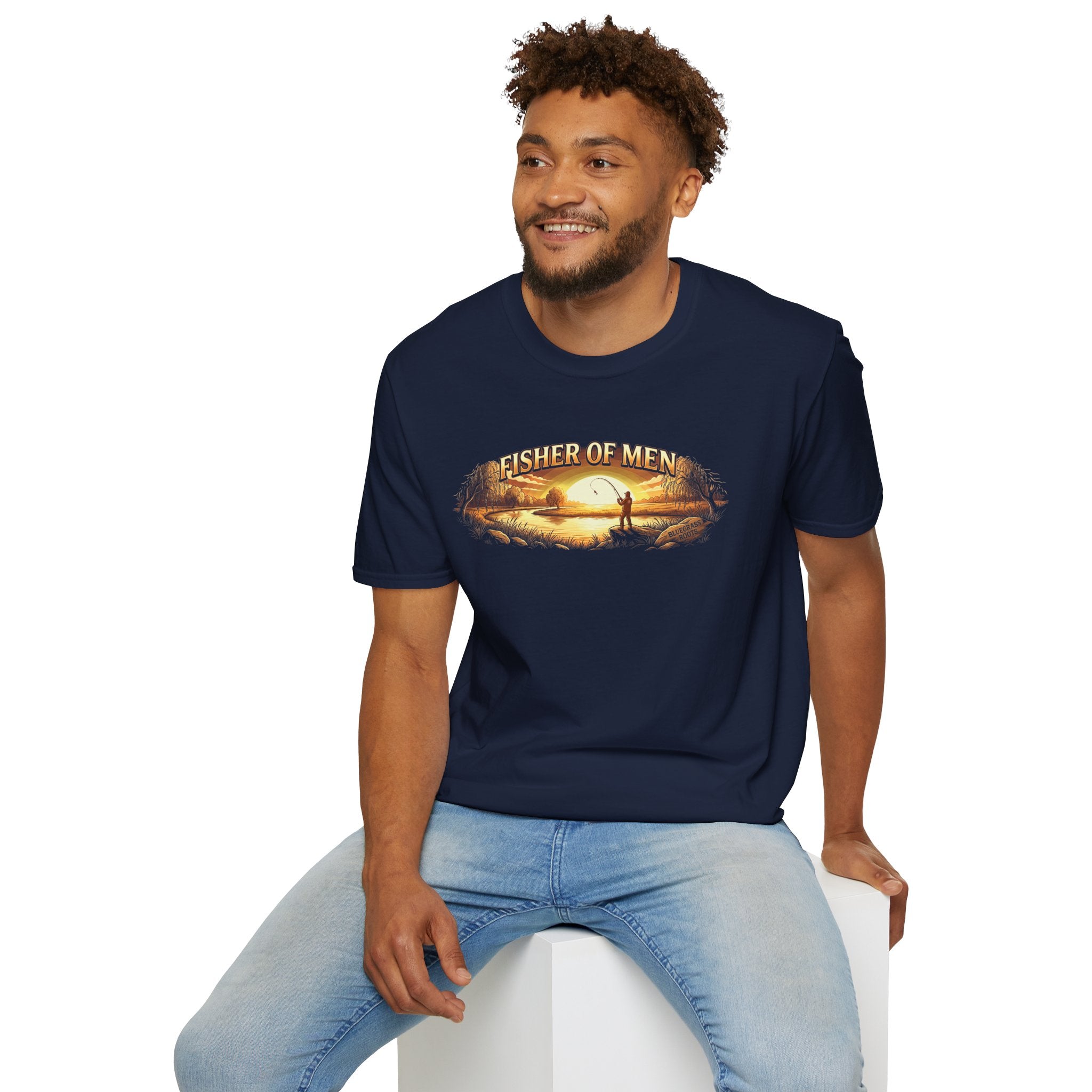 Fisher of Men jesus shirt for men, Fisher of Men angler sunset design