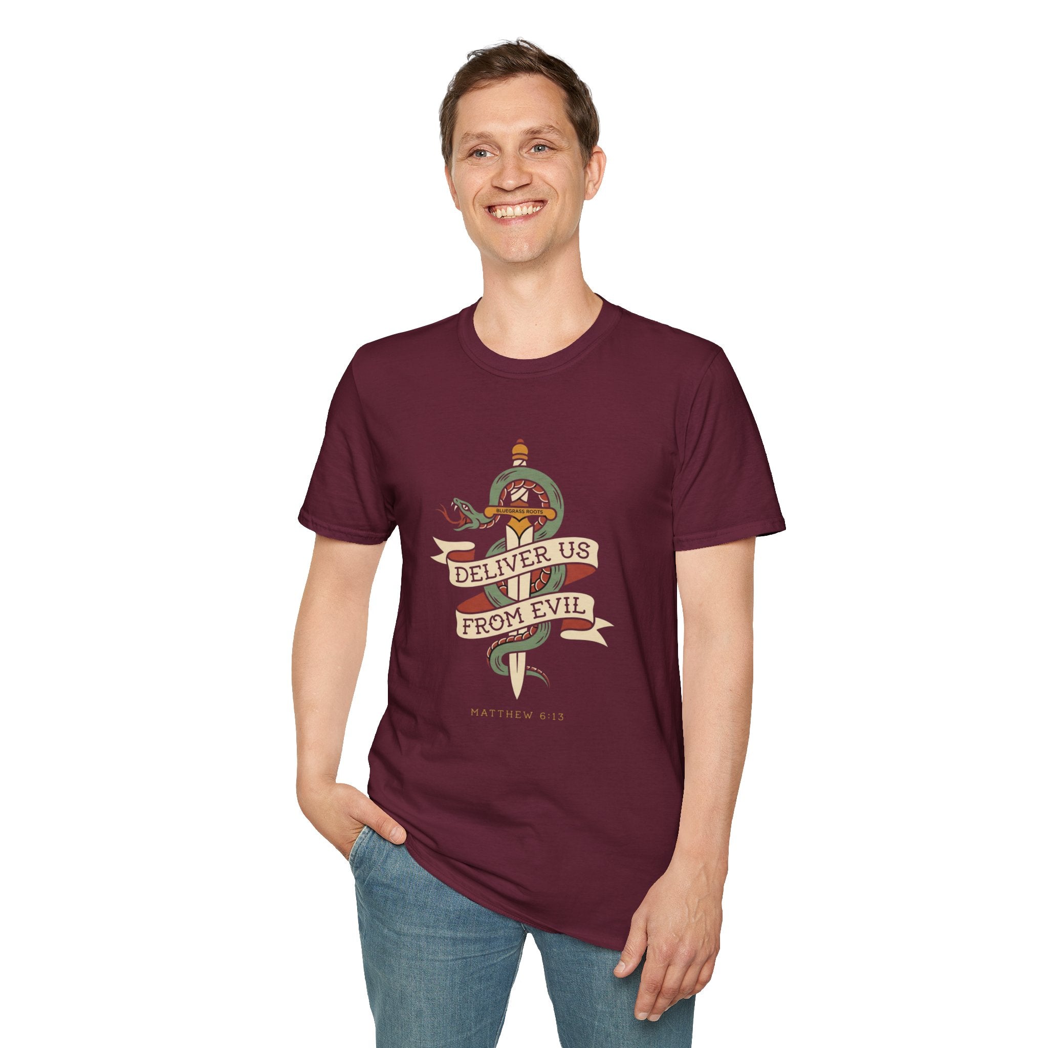 Deliver Us From Evil christian graphic tee