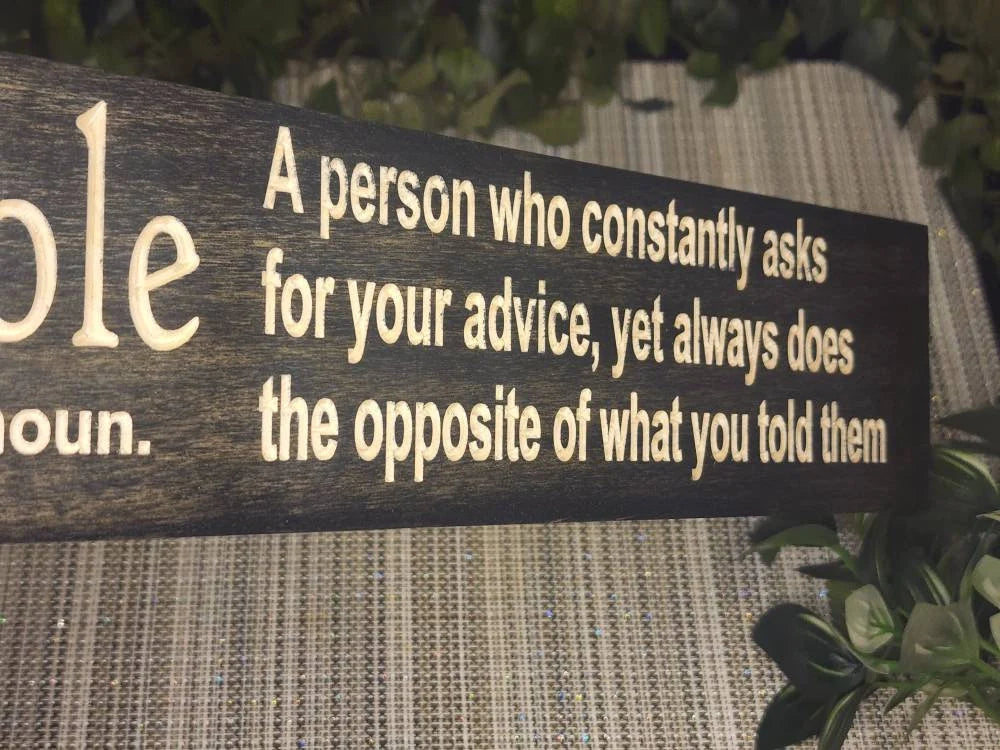 ASKHOLE definition sign for home office or sarcastic workspace.
