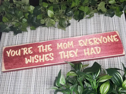 Best mom decor, wooden Mother's Day gift, mom love sign, mom sentiment decor, unique mom gift.
