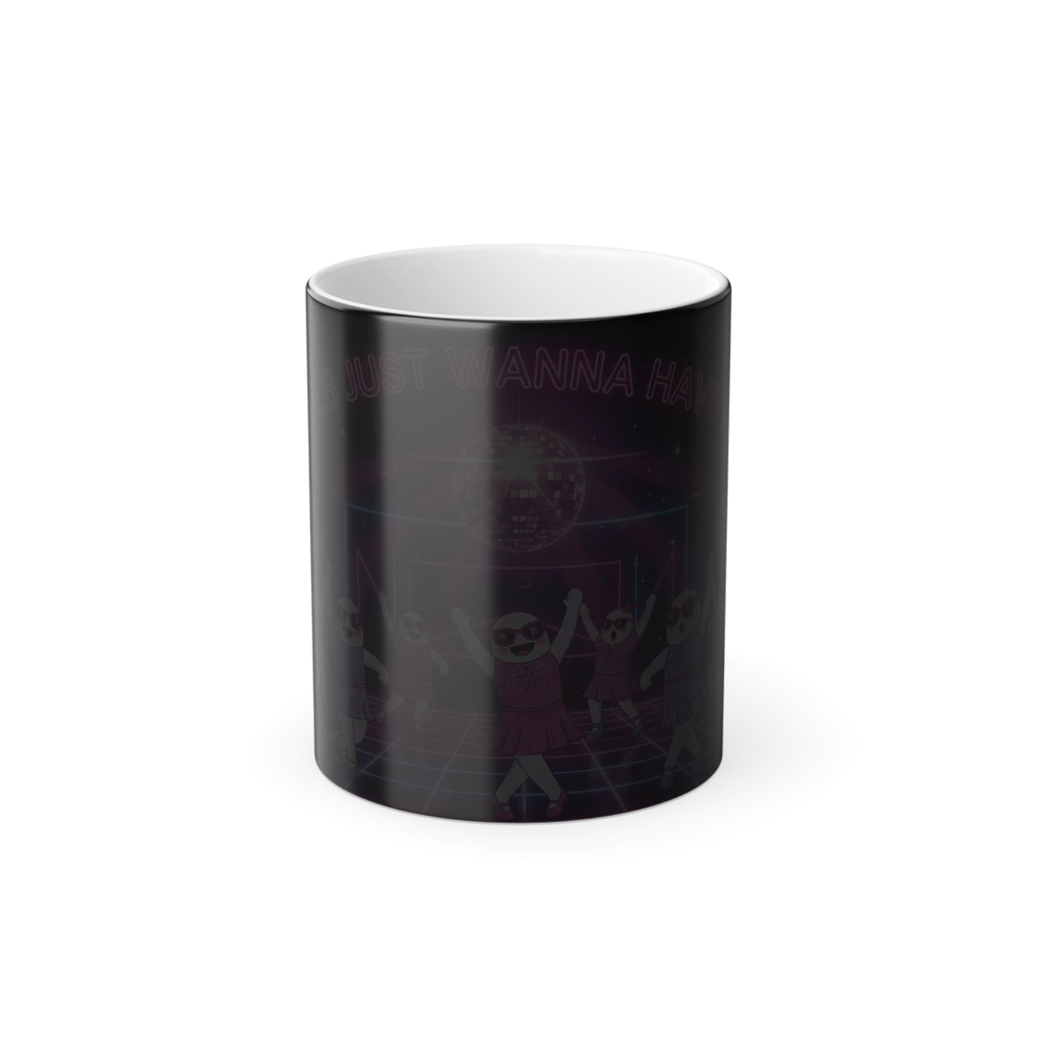 Black mug with white interior on a white background