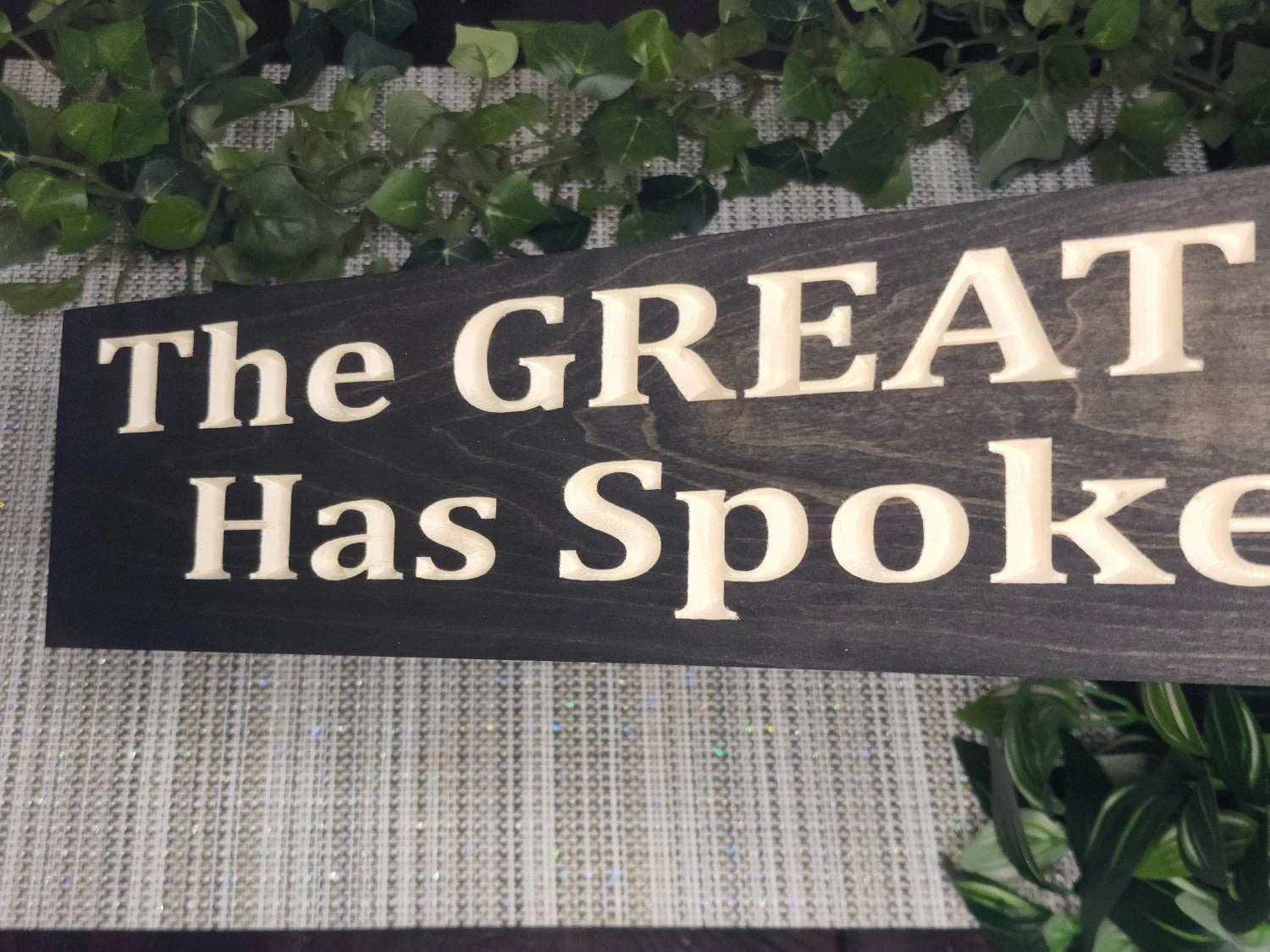 Classic movie quote wood sign for vintage Wizard of Oz memorabilia collection.