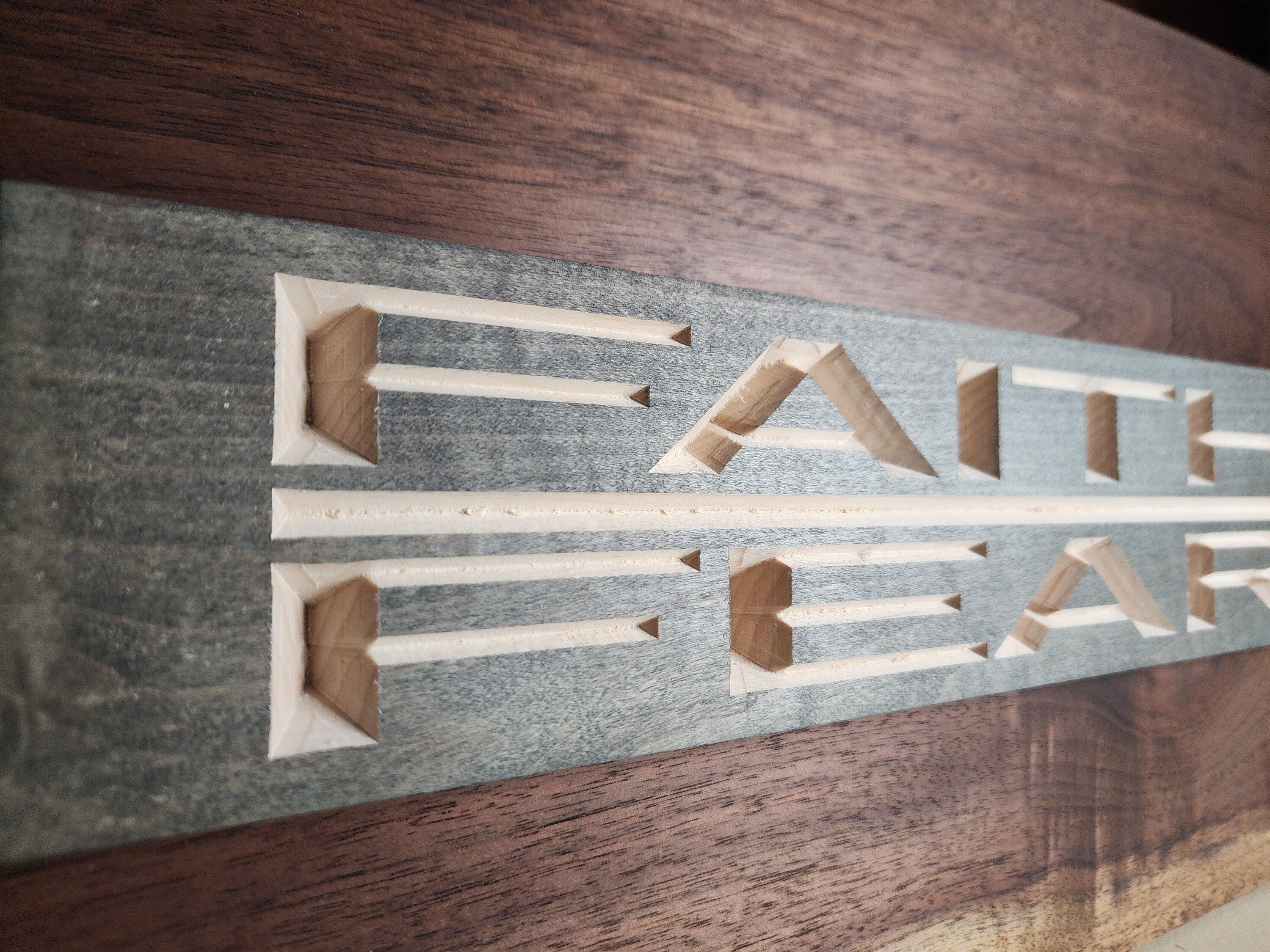 inspirational scripture wall sign close up craftsmanship