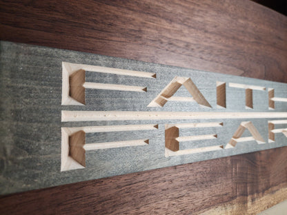inspirational scripture wall sign close up craftsmanship