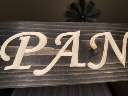 Custom pantry sign, minimalist pantry sign, pantry home décor, kitchen organization sign, pantry door sign.

