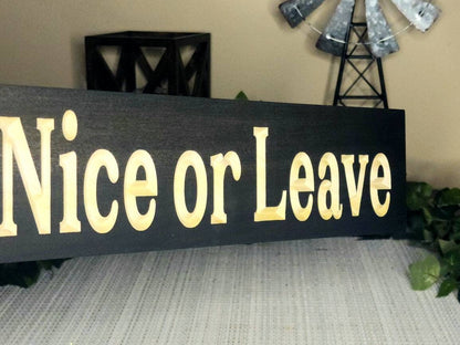 Custom wood sign with a humorous message for workplace or living room decor.
