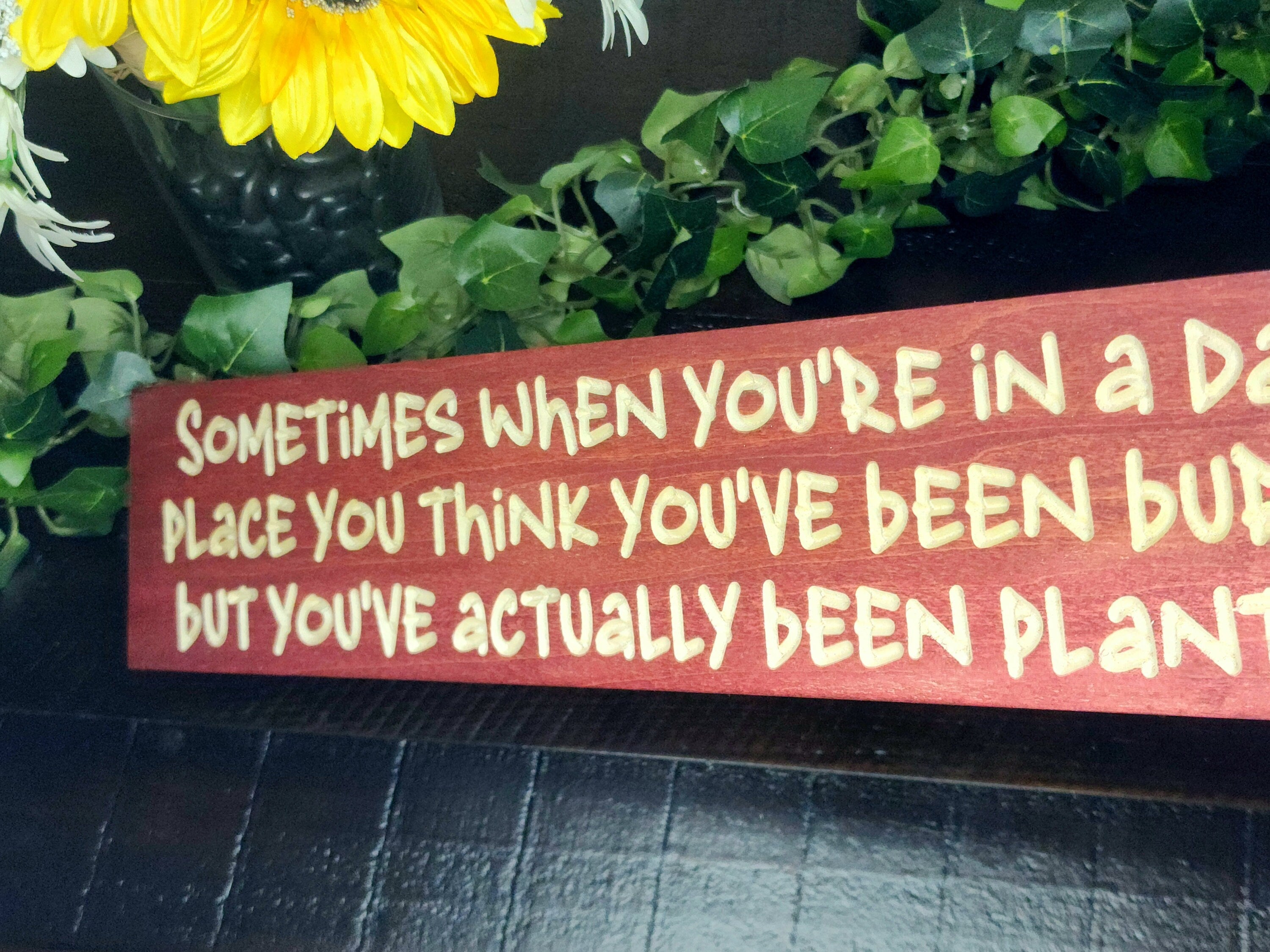 handmade wooden sign encouragement gift growth mindset décor