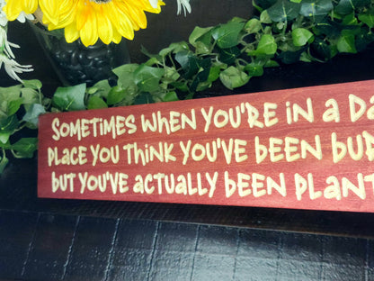 handmade wooden sign encouragement gift growth mindset décor