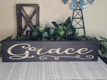 Faith-based wooden decor, grace wall art, inspirational wooden sign
