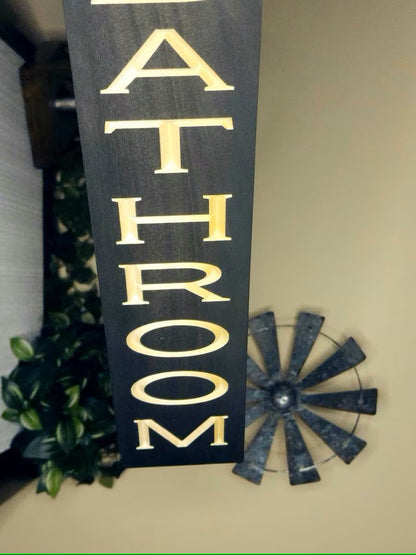 Farmhouse-style bathroom plaque for guest bathroom wall art