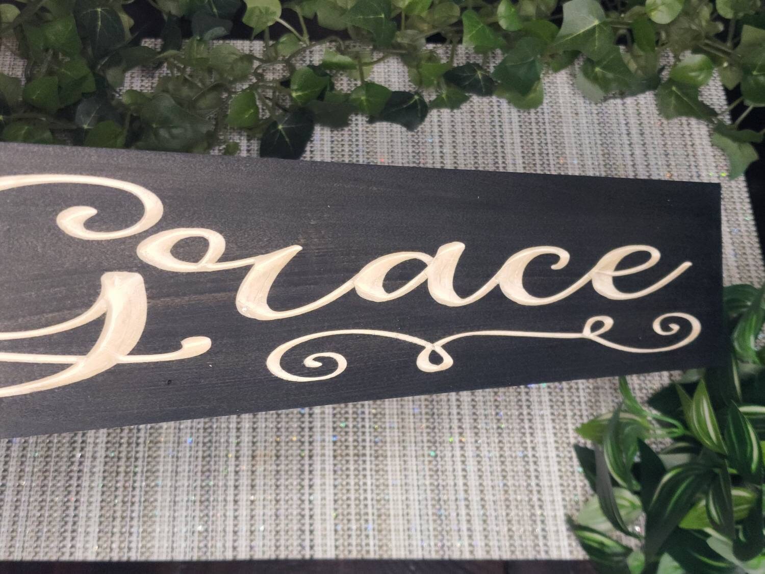 Grace home sign, spiritual wood sign, Christian wall art
