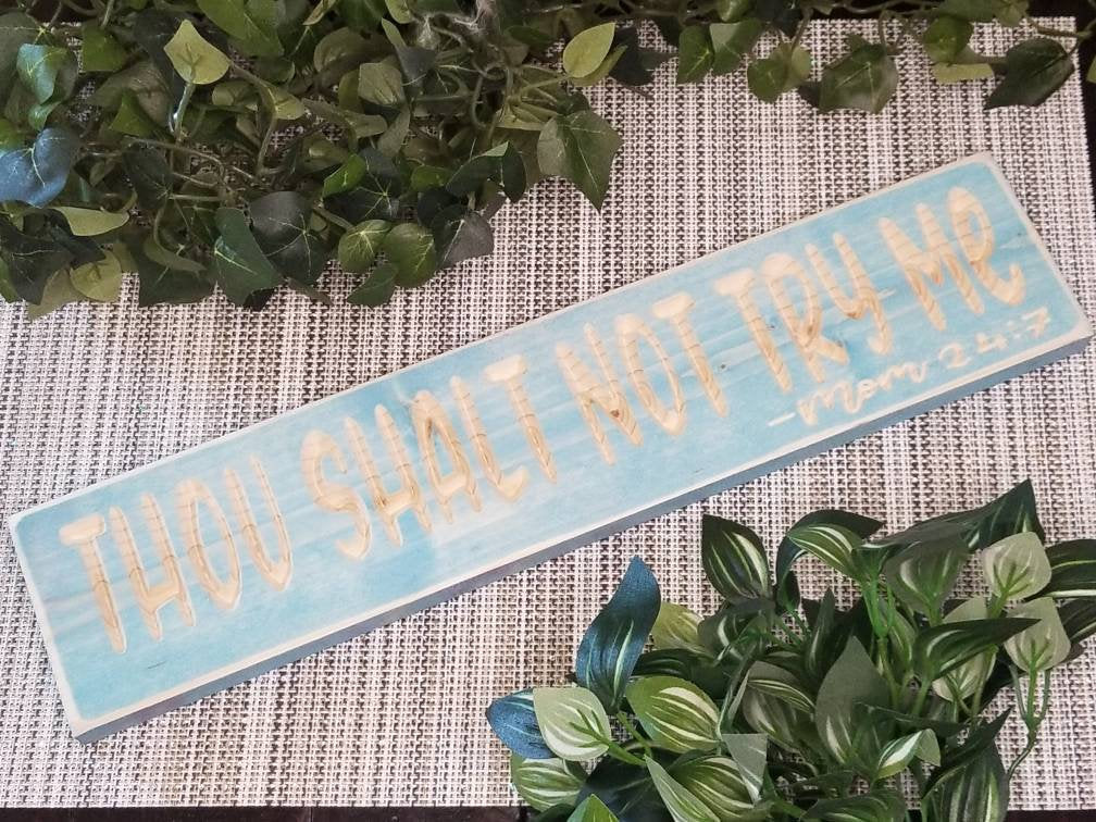 Handmade wooden mom sign humorous wall gift idea